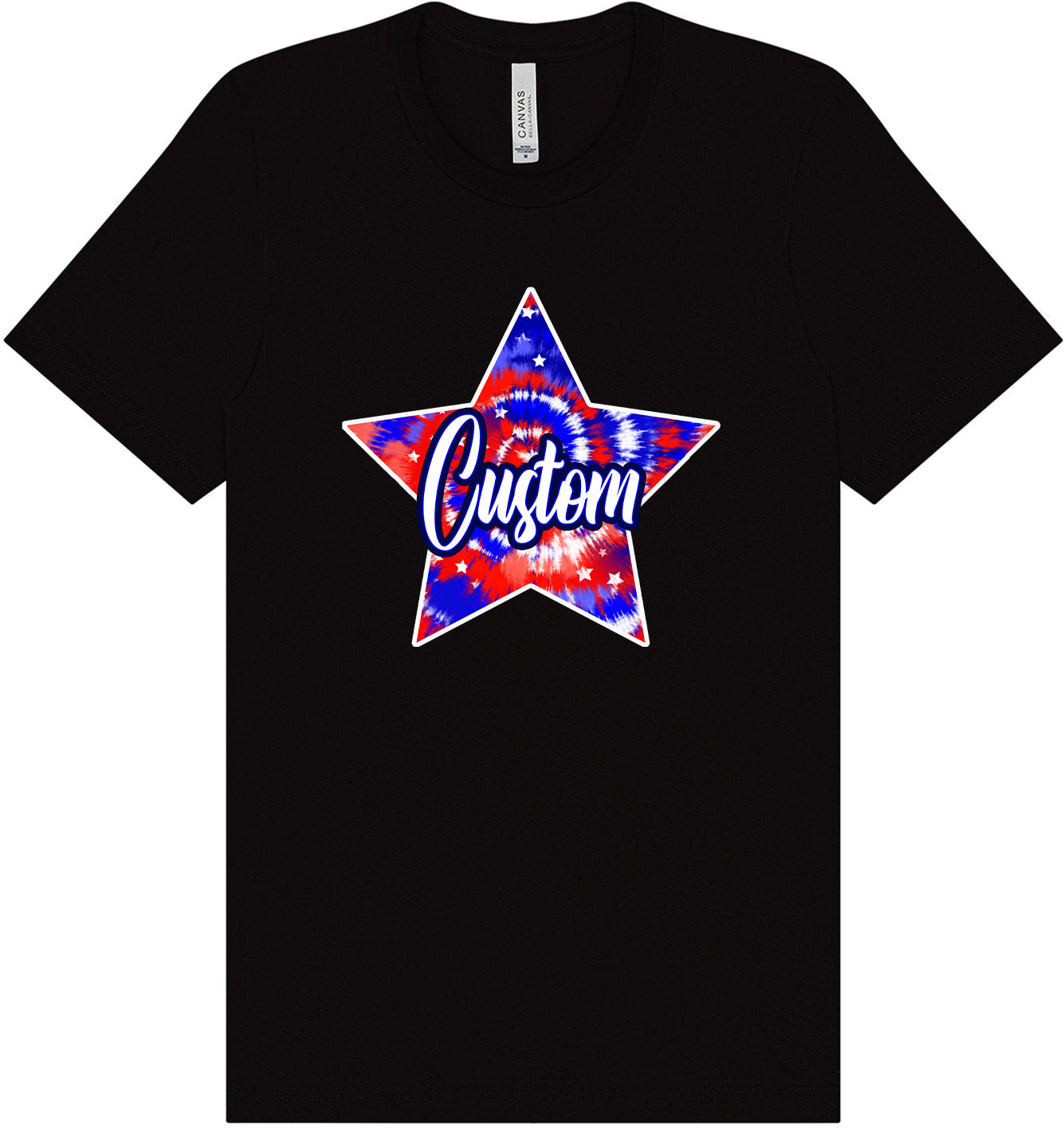 Custom Patriotic Tie Dye Adult Bella Canvas Shirt