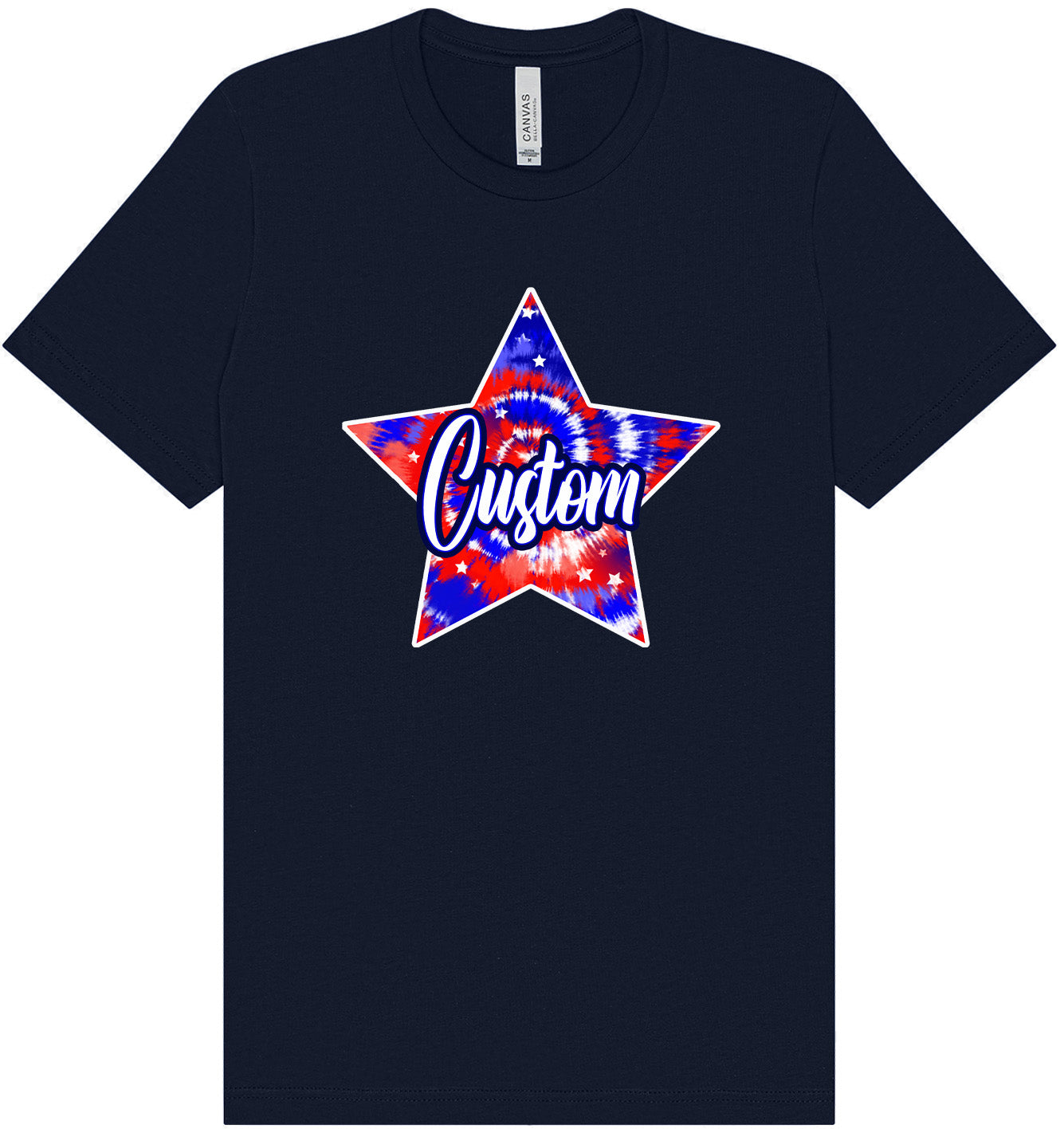 Custom Patriotic Tie Dye Adult Bella Canvas Shirt