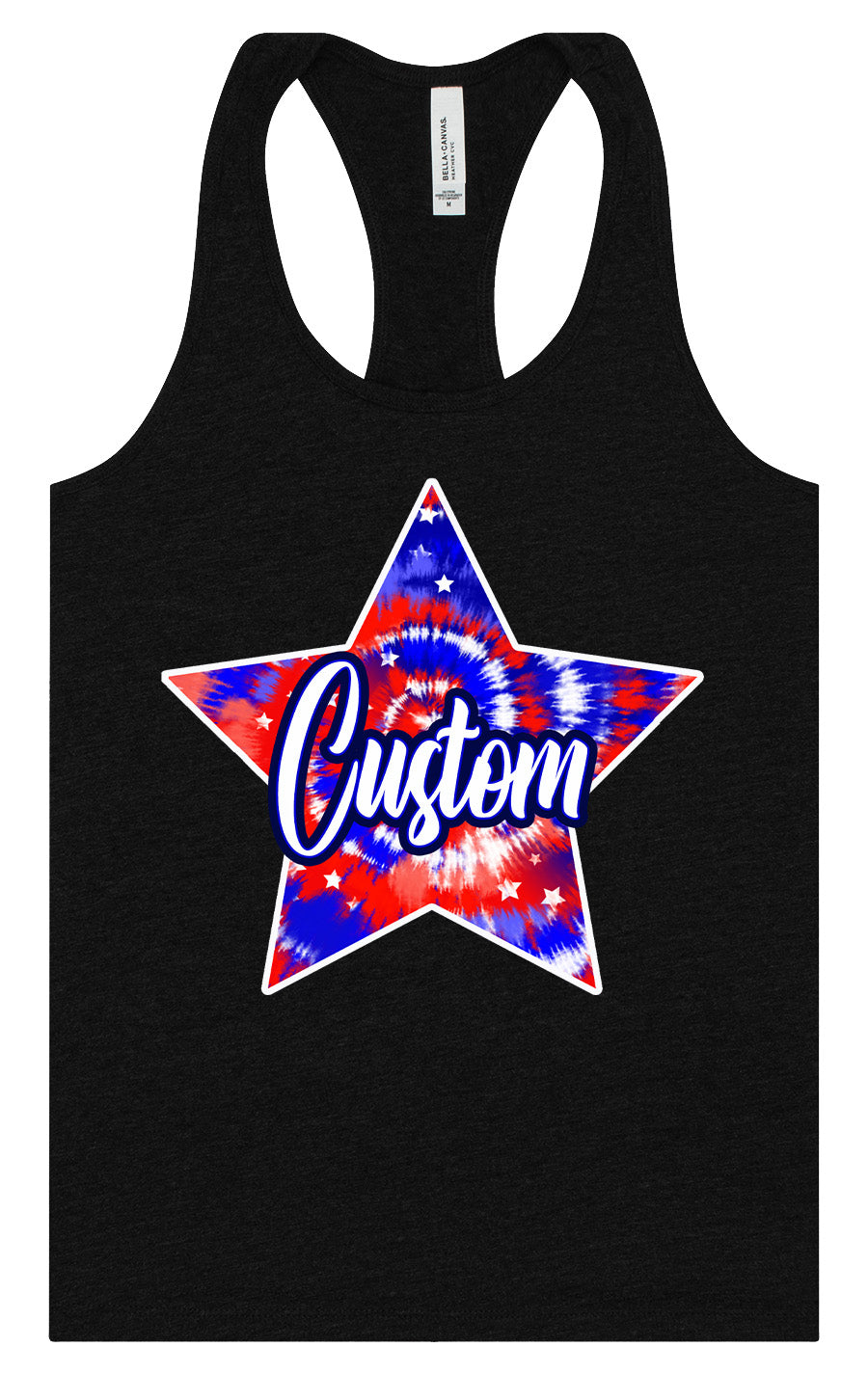 Custom Patriotic Tie Dye Women's Racerback Tank
