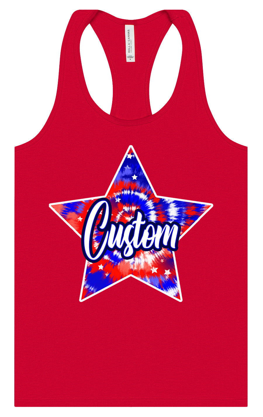 Custom Patriotic Tie Dye Women's Racerback Tank