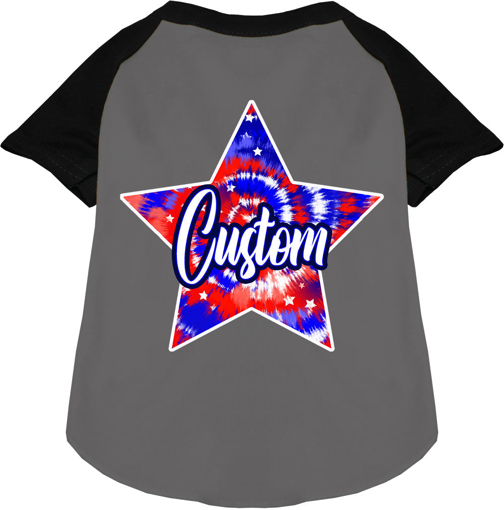 Custom Patriotic Tie Dye Pet Raglan Shirts