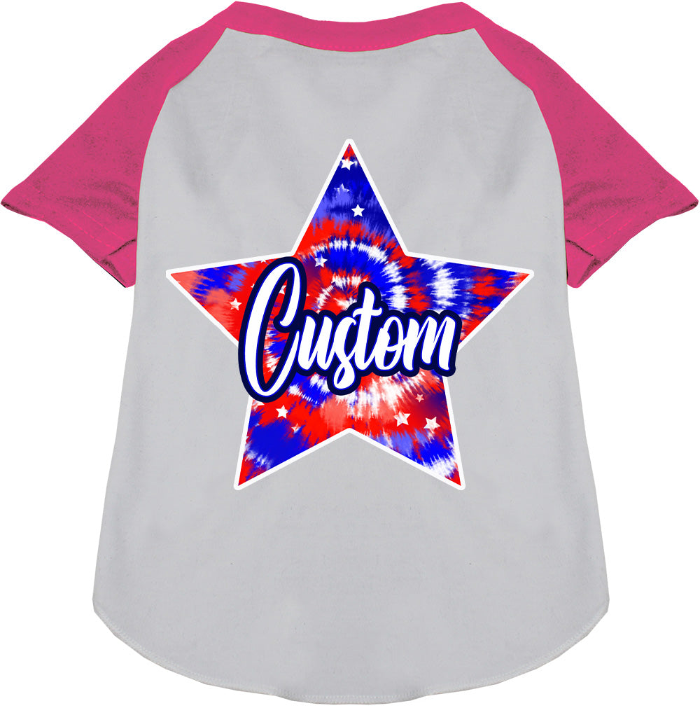 Custom Patriotic Tie Dye Pet Raglan Shirts