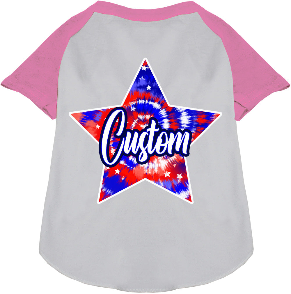 Custom Patriotic Tie Dye Pet Raglan Shirts