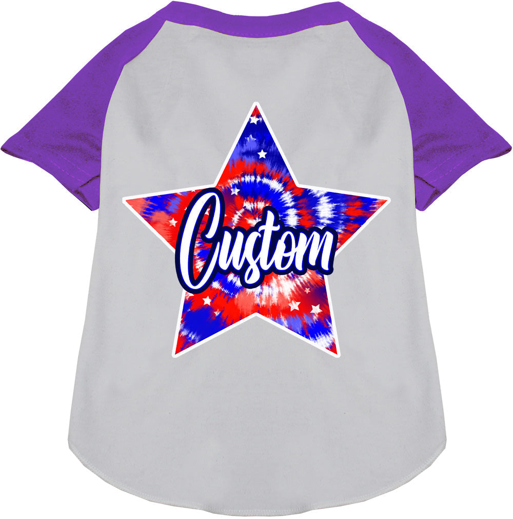 Custom Patriotic Tie Dye Pet Raglan Shirts