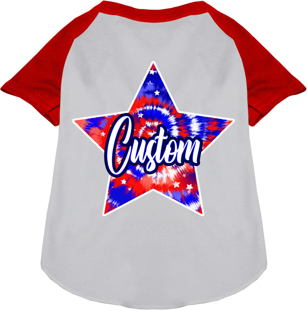 Custom Patriotic Tie Dye Pet Raglan Shirts