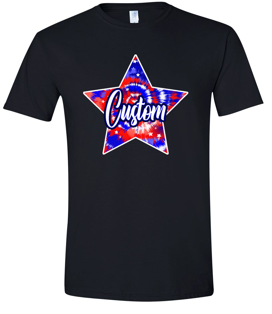 Custom Patriotic Tie Dye Adult Gildan Soft Shirt