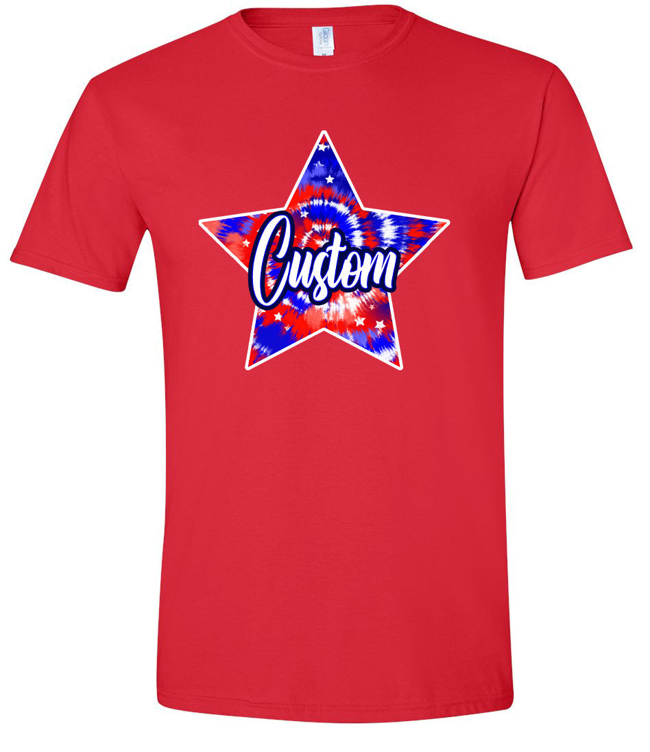 Custom Patriotic Tie Dye Adult Gildan Soft Shirt