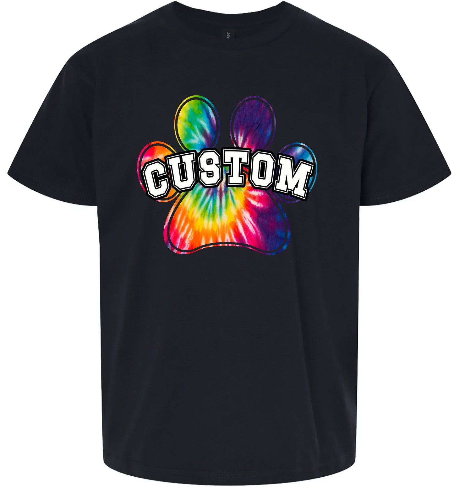 Custom Bright Tie Dye Paw Children's Gildan Soft Shirt