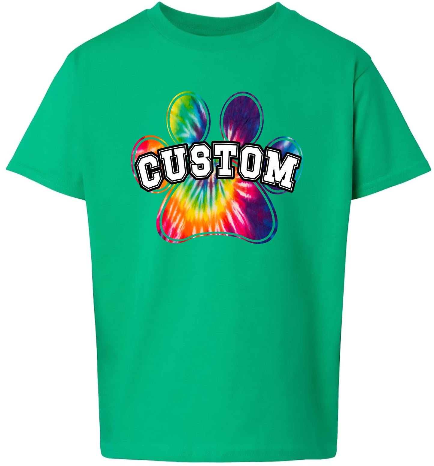 Custom Bright Tie Dye Paw Children's Gildan Soft Shirt