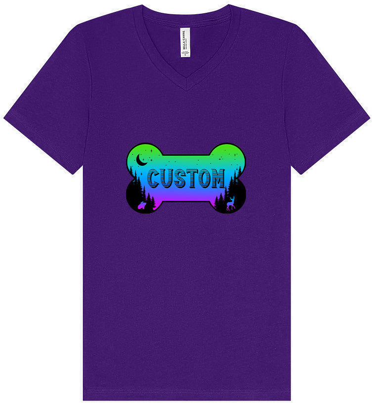 Custom Mountain Shades Unisex V-Neck Shirt
