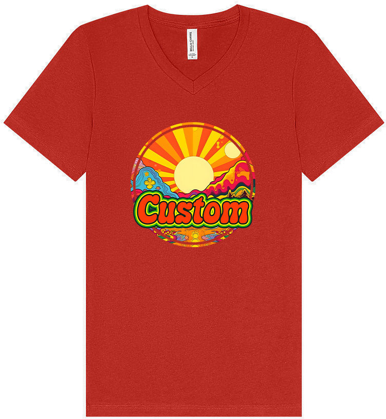 Custom Mellow Mountain Unisex V-Neck Shirt