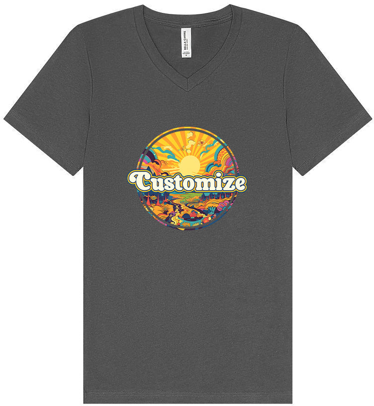 Custom Trippy Peaks Unisex V-Neck Shirt