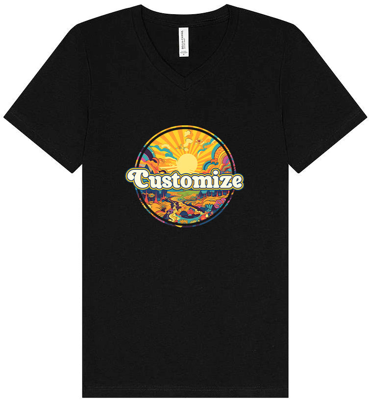 Custom Trippy Peaks Unisex V-Neck Shirt