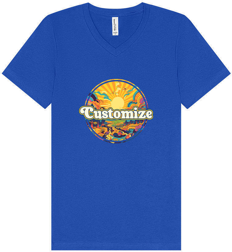 Custom Trippy Peaks Unisex V-Neck Shirt