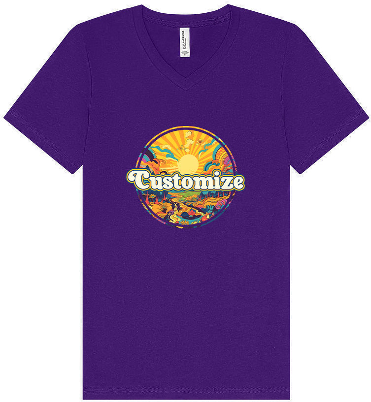 Custom Trippy Peaks Unisex V-Neck Shirt