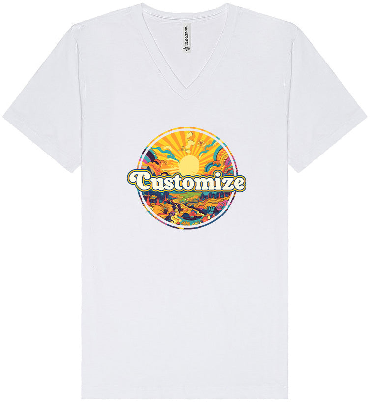 Custom Trippy Peaks Unisex V-Neck Shirt