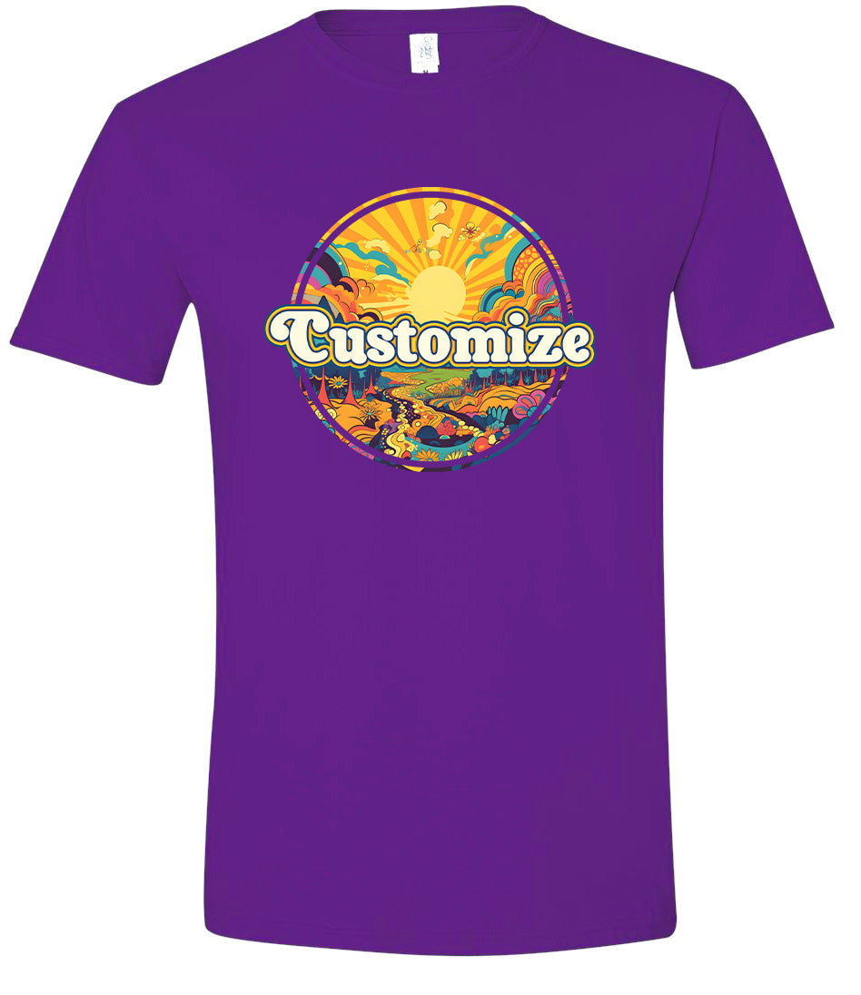 Custom Trippy Peaks Adult Gildan Soft Shirt