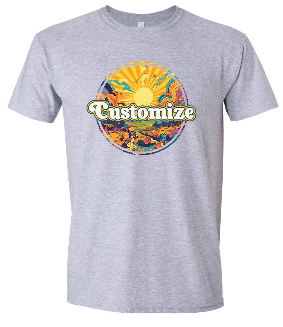 Custom Trippy Peaks Adult Gildan Soft Shirt