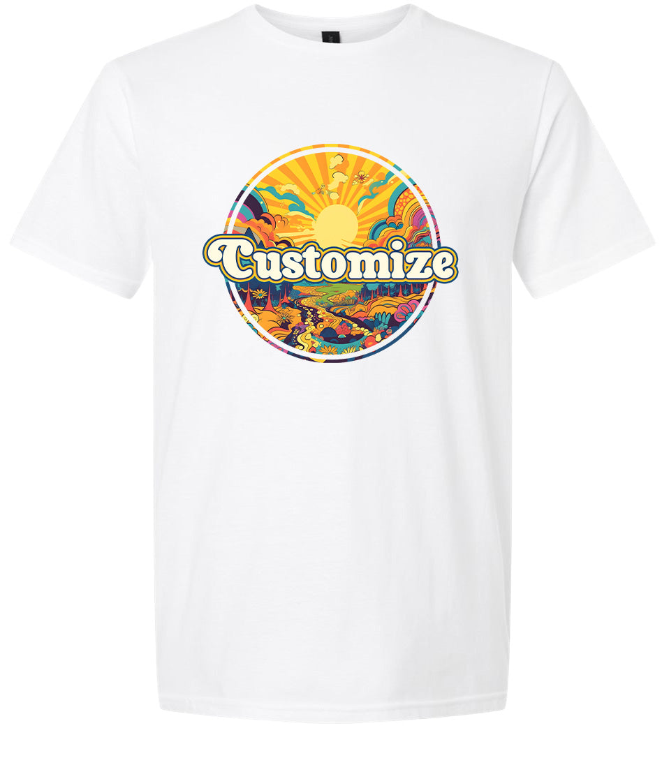 Custom Trippy Peaks Adult Gildan Soft Shirt
