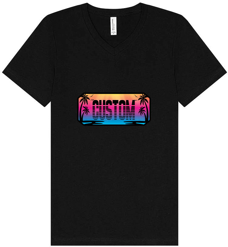Custom Beach Shades Unisex V-Neck Shirt