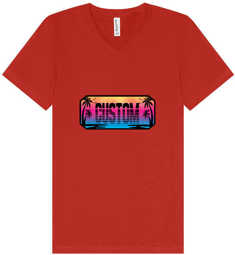 Custom Beach Shades Unisex V-Neck Shirt