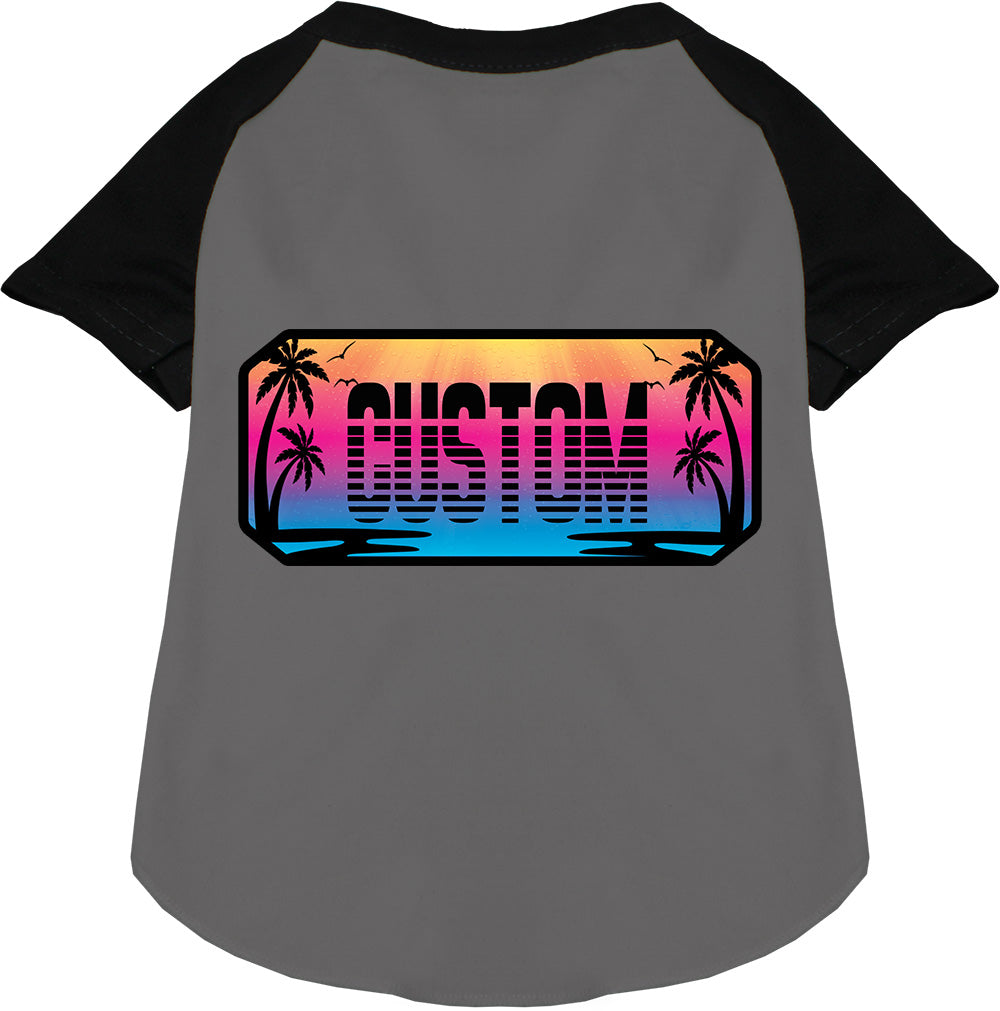Custom Beach Shades Pet Raglan Shirts