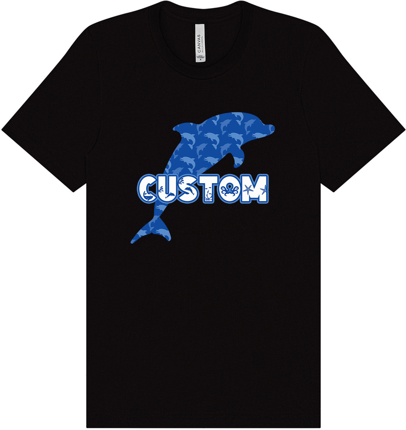 Custom Blue Dolphins Adult Bella Canvas Shirt