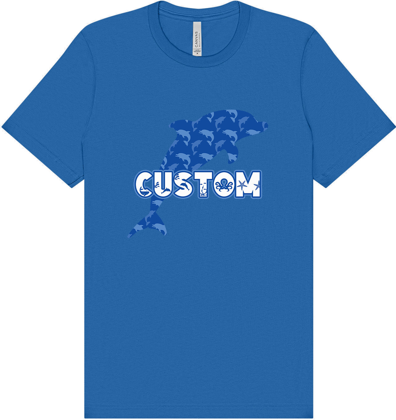 Custom Blue Dolphins Adult Bella Canvas Shirt