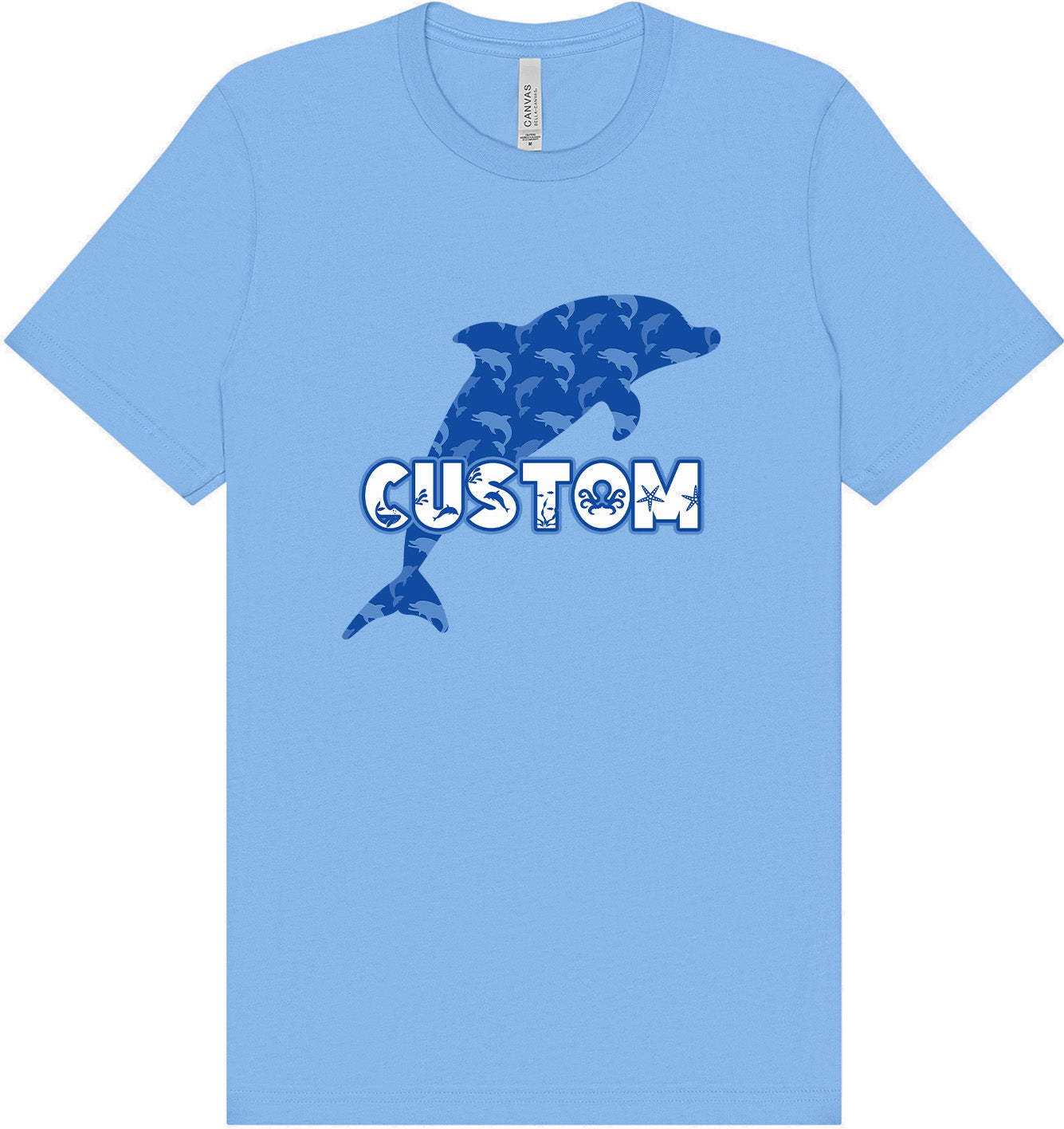 Custom Blue Dolphins Adult Bella Canvas Shirt