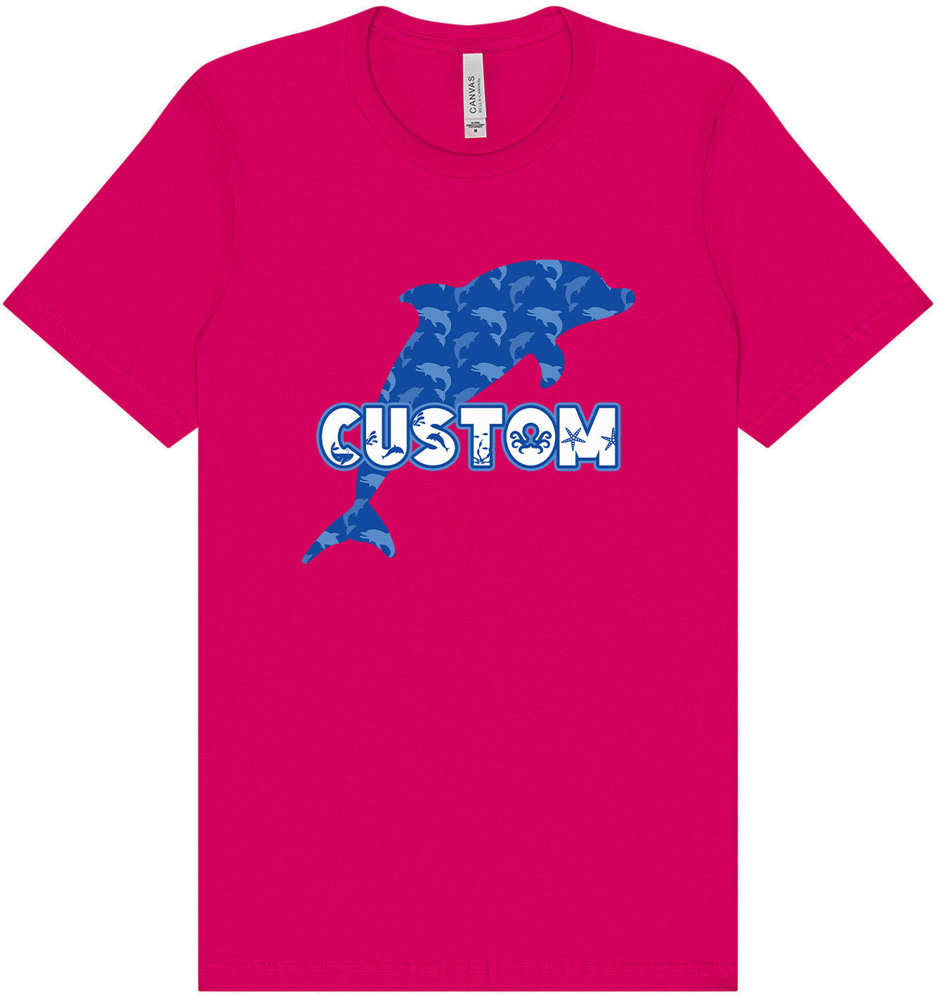 Custom Blue Dolphins Adult Bella Canvas Shirt