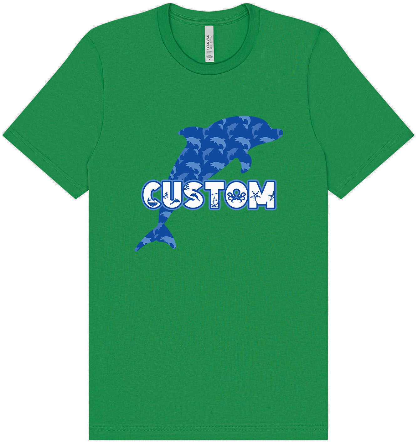 Custom Blue Dolphins Adult Bella Canvas Shirt