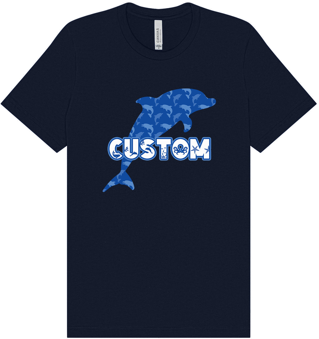 Custom Blue Dolphins Adult Bella Canvas Shirt