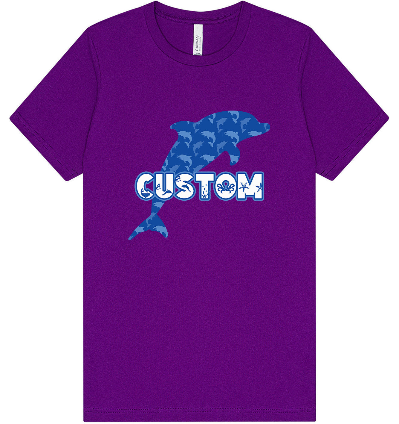 Custom Blue Dolphins Adult Bella Canvas Shirt