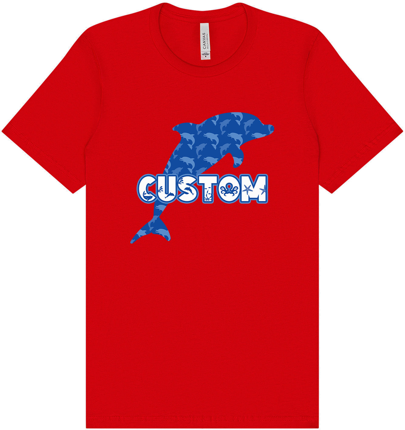 Custom Blue Dolphins Adult Bella Canvas Shirt
