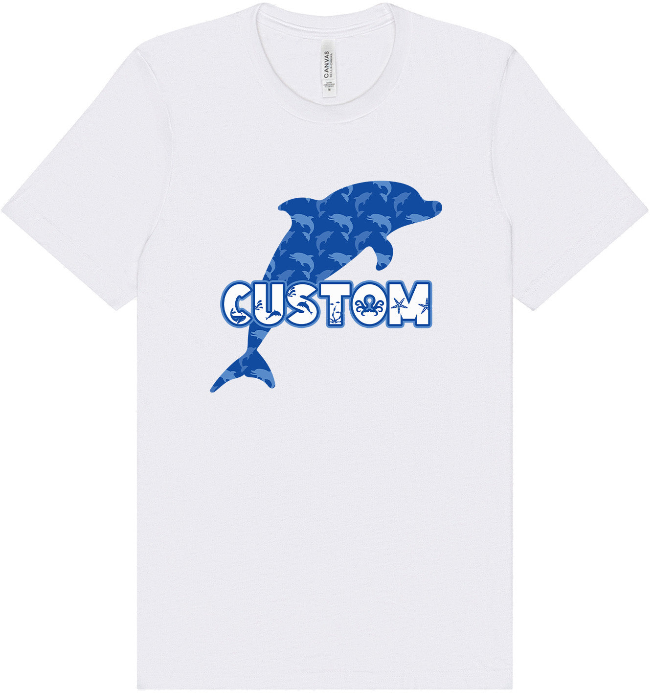 Custom Blue Dolphins Adult Bella Canvas Shirt