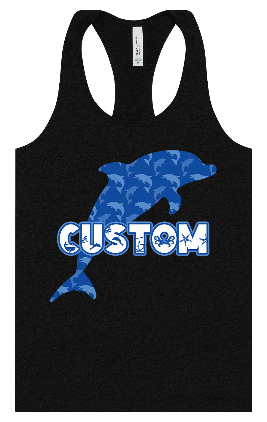 Custom Blue Dolphins Women's Racerback Tank