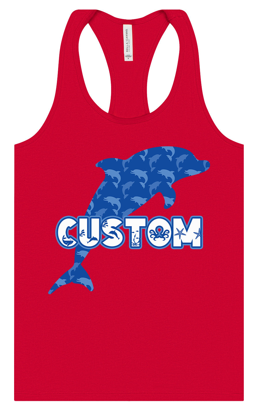 Custom Blue Dolphins Women's Racerback Tank
