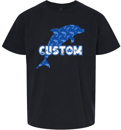 Custom Blue Dolphins Adult Gildan Soft Shirt