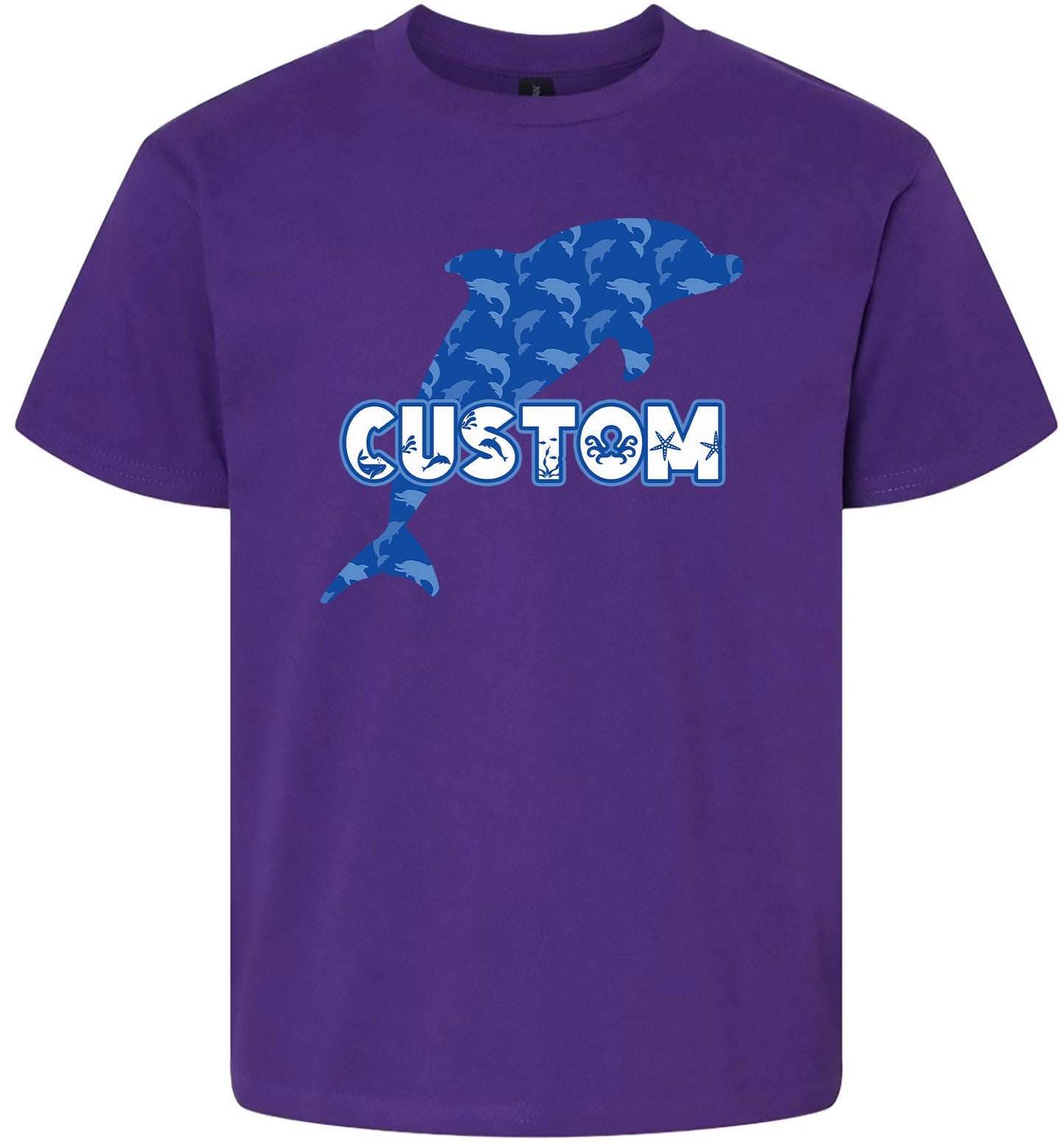 Custom Blue Dolphins Children's Gildan Soft Shirt