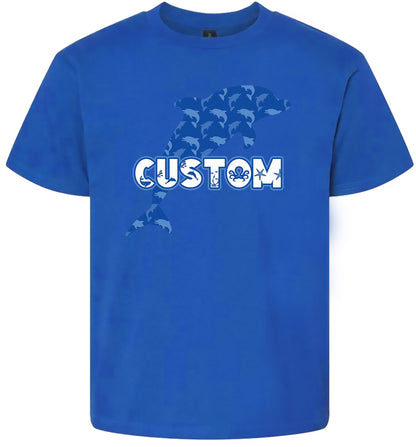 Custom Blue Dolphins Adult Gildan Soft Shirt