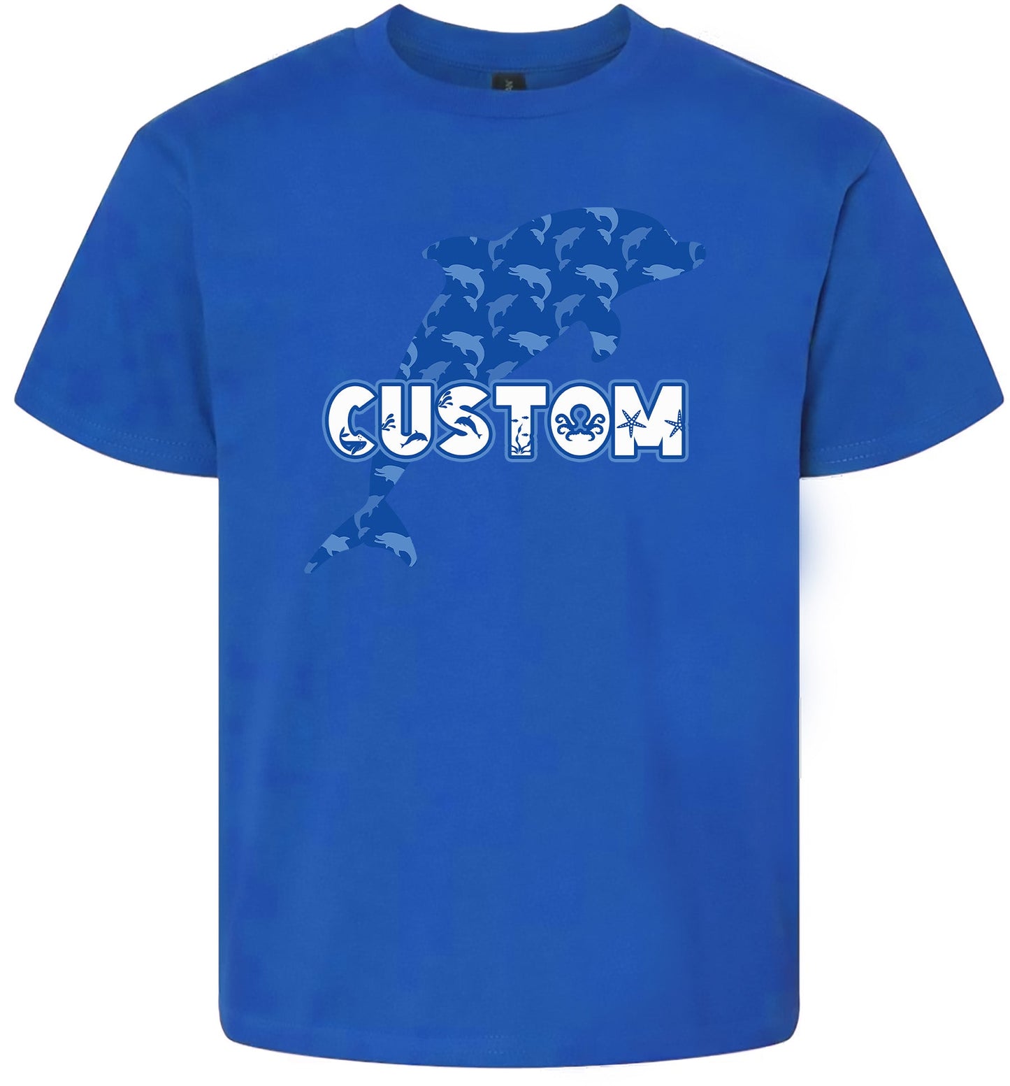 Custom Blue Dolphins Children's Gildan Soft Shirt