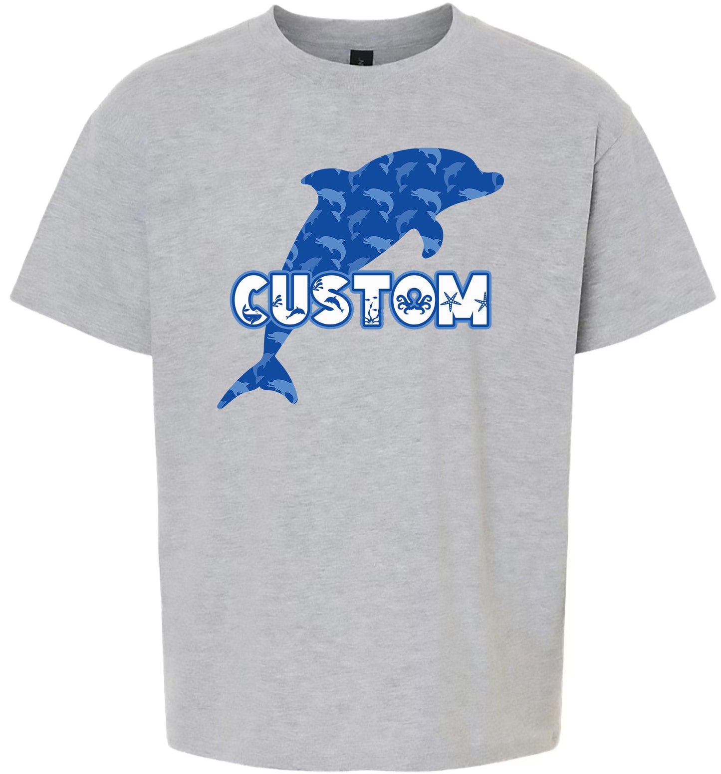 Custom Blue Dolphins Children's Gildan Soft Shirt