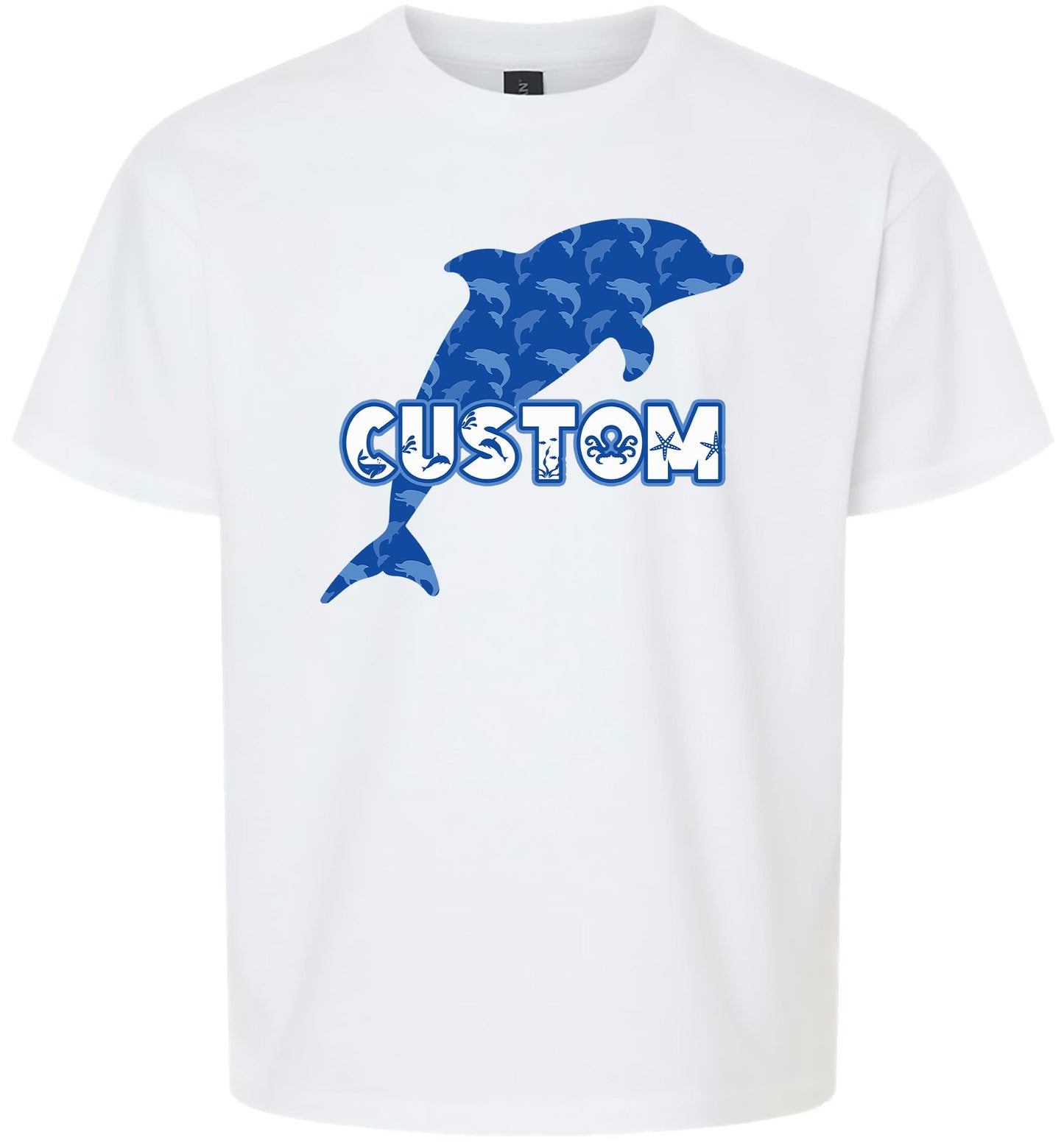 Custom Blue Dolphins Adult Gildan Soft Shirt
