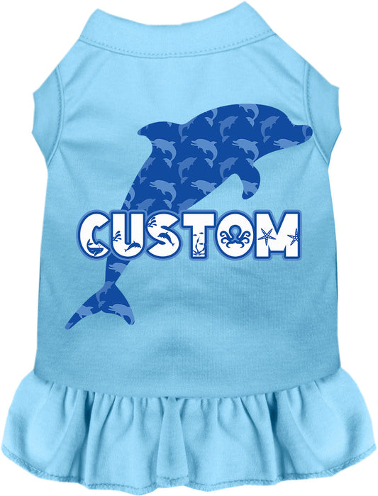 Custom Blue Dolphins Pet Dress