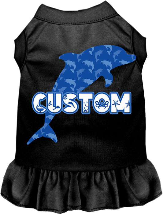 Custom Blue Dolphins Pet Dress