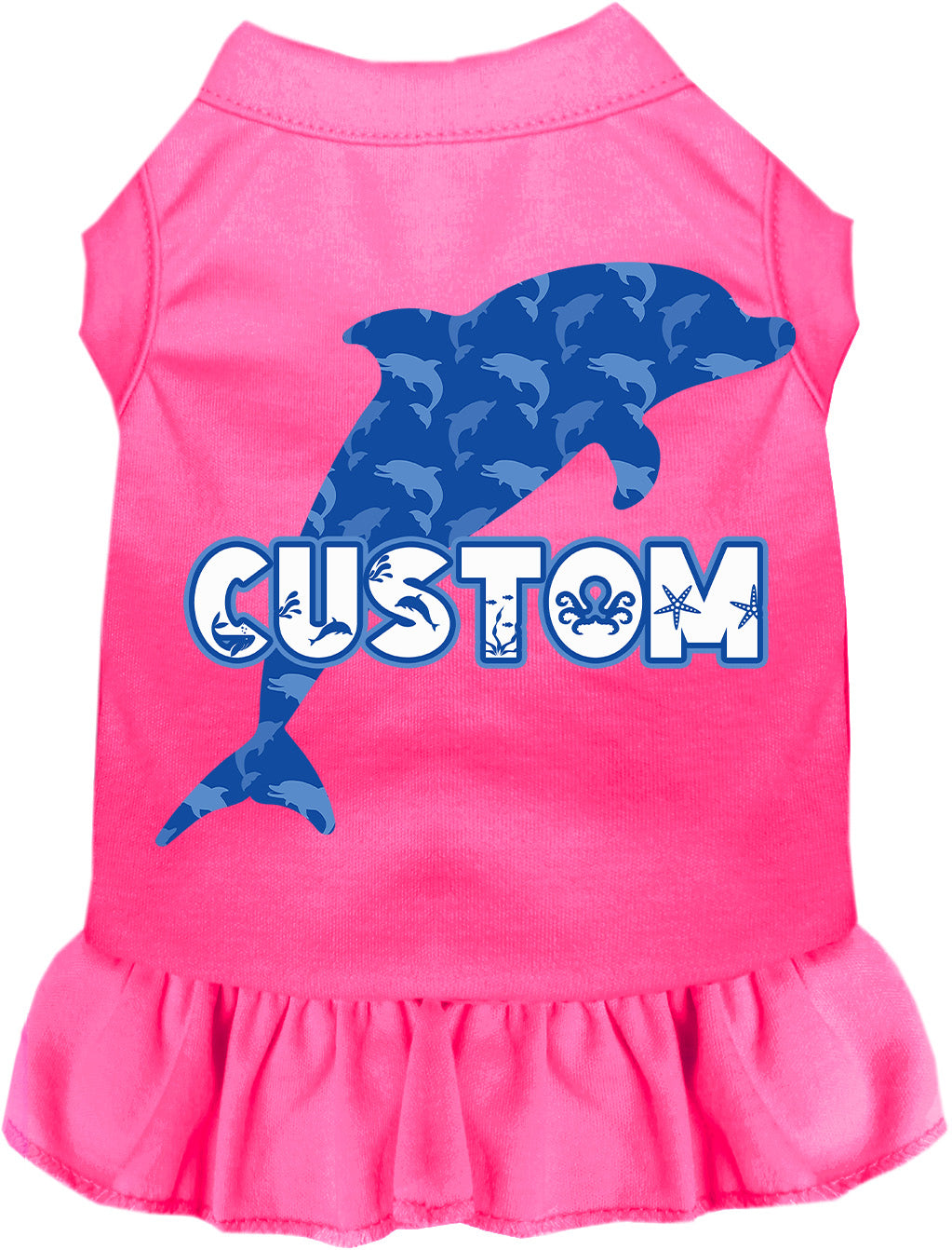 Custom Blue Dolphins Pet Dress
