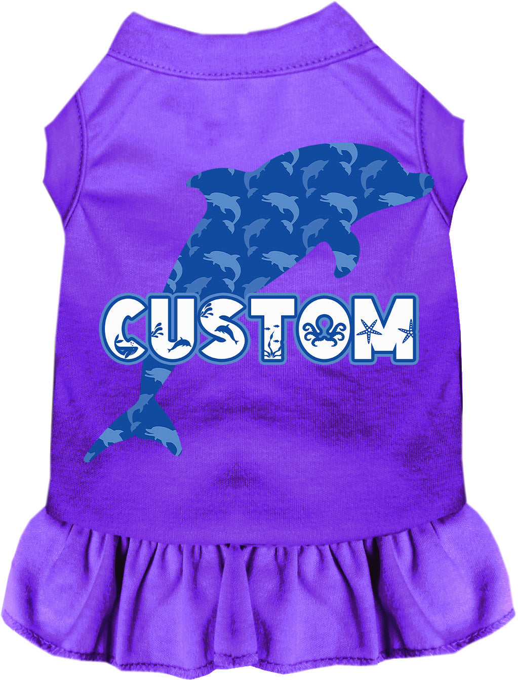 Custom Blue Dolphins Pet Dress