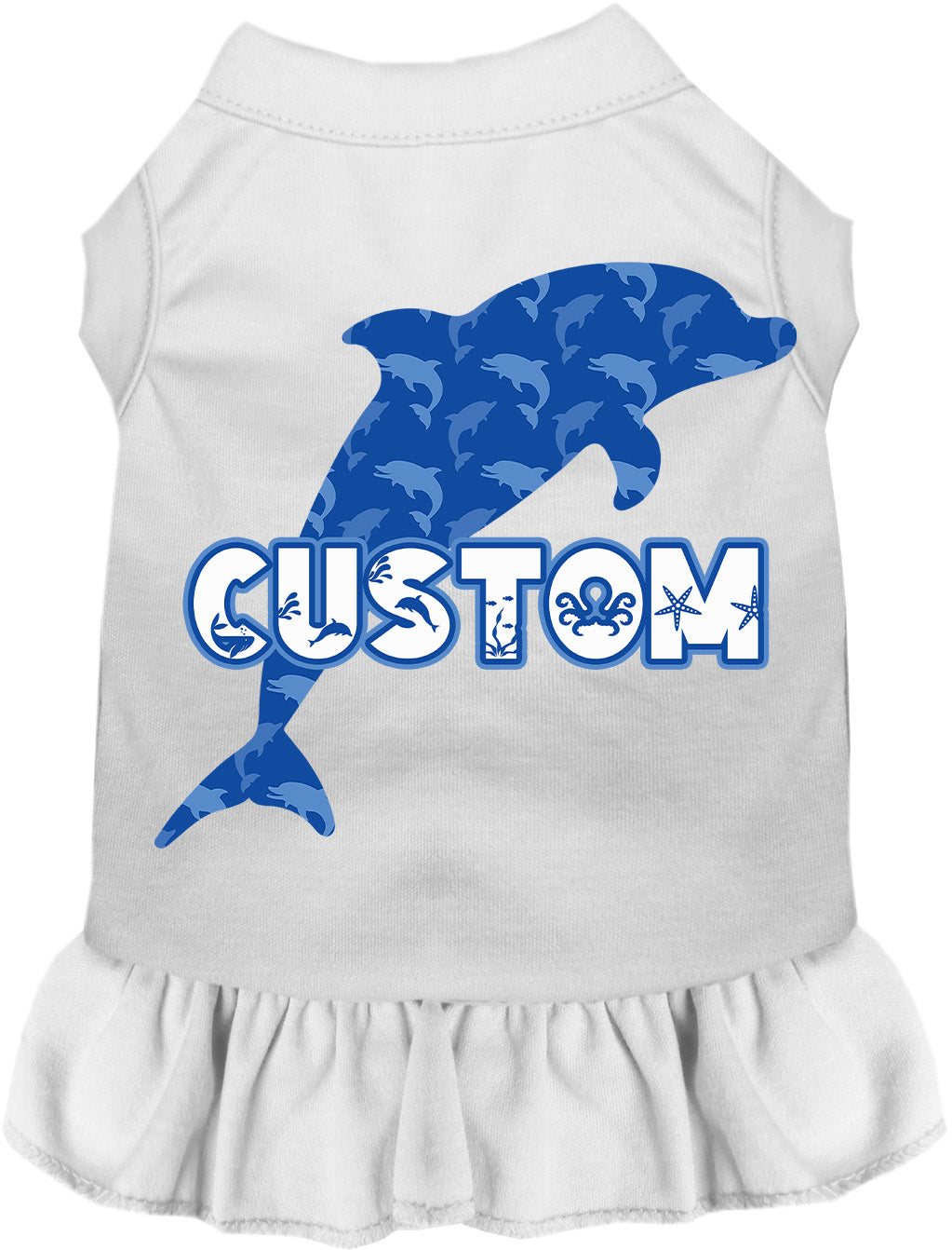 Custom Blue Dolphins Pet Dress