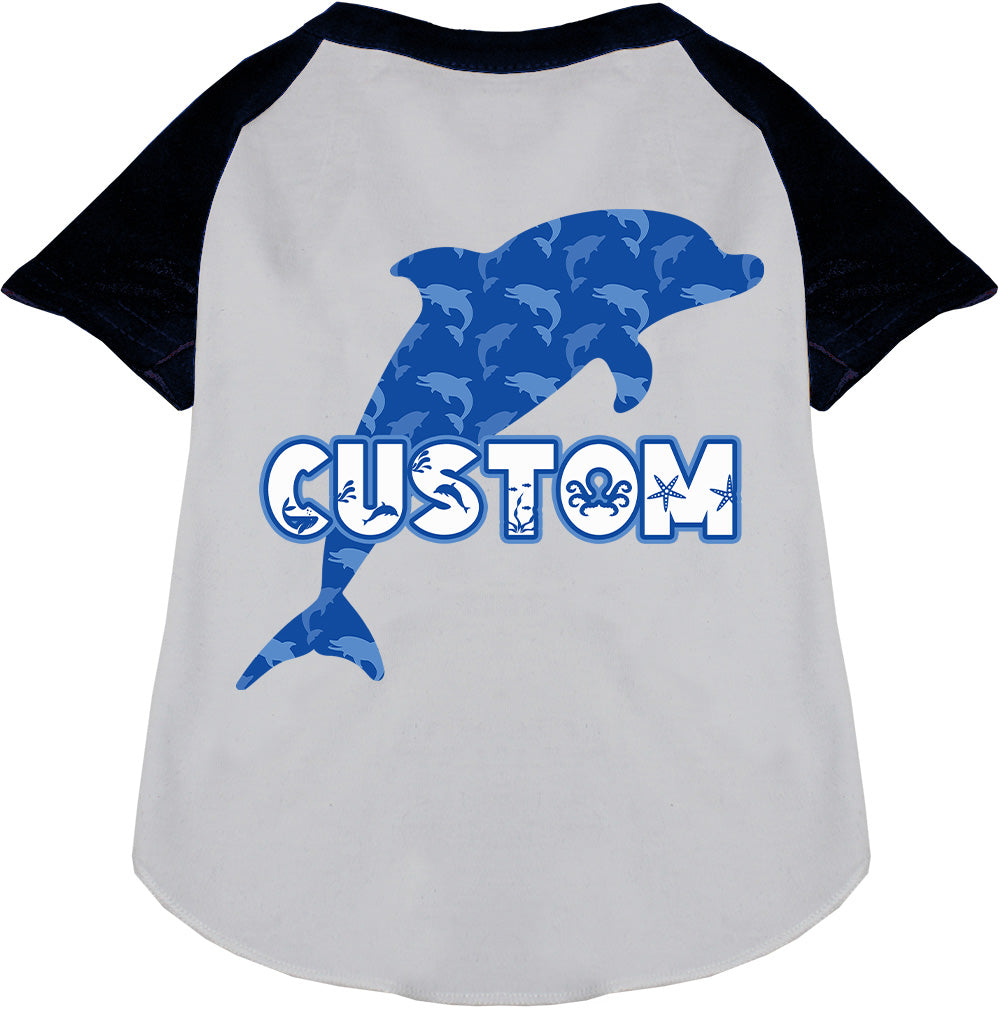 Custom Blue Dolphins Pet Raglan Shirts