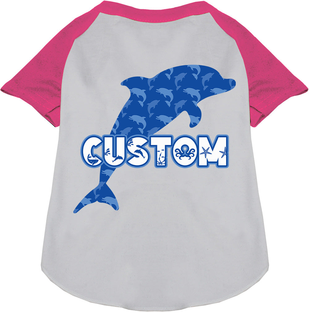Custom Blue Dolphins Pet Raglan Shirts